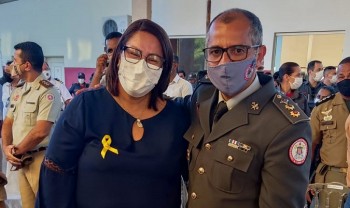 A prefeita de Juazeiro, Suzana Ramos e o Tenente-coronel Tarcísio Ribeiro