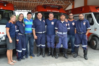 Equipe do SAMU, coordenada pelo enfermeiro Ricardo Valença, gerente geral da base do SAMU em PA